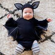 Baby Girl Boy Clothes Black Bat Costume Cloak 万圣节蝙蝠套装