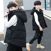 中大童男孩羽绒马甲外(马，甲外)穿10-15岁男童冬装20238加厚初中生外套