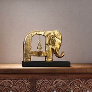 异丽东南亚风格家居泰国大象摆件实木木雕工艺品泰式风情创意装饰