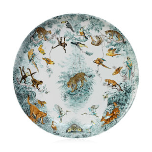 欧式赤道丛林盘子摆盘花鸟动物，陶瓷装饰平盘样板，房间摆件墙面挂盘