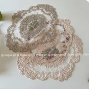复古法式蕾丝桌垫ins绣花桌布欧式装饰品西餐餐桌垫拍照道具杯垫