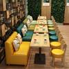 西餐厅奶茶店桌椅组合简约休闲甜品店双单人小沙发咖啡厅桌子椅子