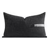 现代简约黑色提花创意腰枕抱枕，靠垫套客厅沙发主卧床搭样板间软装