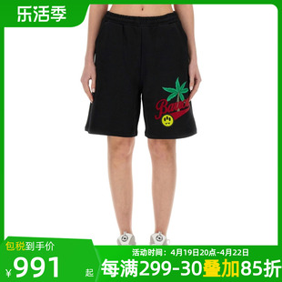 BARROW(服饰)女士时尚休闲百慕大标志休闲短裤子黑色SS24