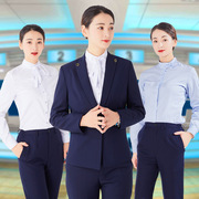 中国移动工作服衬衣女夏款短袖，衬衫职业套装外套裙子制服裤子