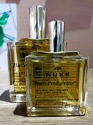 予售法国nuxe欧树huileprodigieuse身体头发滋养修护理油50ml