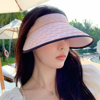23时尚简约pvc水波纹空顶帽，女夏天韩版遮阳帽防紫外线防晒帽