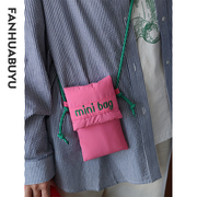 梵花不语可爱软萌手机包韩版学生，百搭斜挎包，女小众设计布包小包包