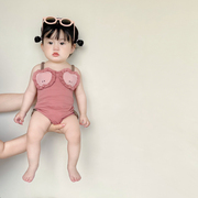 婴儿夏装洋气甜美水果造型连体泳衣女宝宝吊带速干比基尼夏季薄款