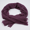 出口英国 优雅气质紫色围巾女秋冬 百搭羊毛混纺旅游纯色丝巾