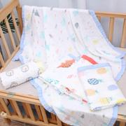 ins新生儿襁褓纱布抱被婴儿浴巾muslin竹纤维四层盖毯夏季空调毯
