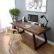 loft复古铁艺实木书桌简约电脑，桌椅组合书桌写字台办公桌工作桌子