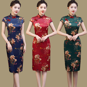 旗袍2022年女夏季短袖中国风复古优雅中长款日常改良版连衣裙