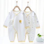 新生儿衣服0-3个月纯棉春秋季宝宝夏天薄款和尚服婴儿连体衣6夏季