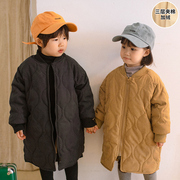 儿童棉衣中长款加绒加厚韩版男童，女童棉服2023冬季小宝宝外套
