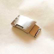 不锈钢手表扣 卡西欧钢带代用双按弹弓扣手表链配件20x10mm