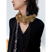 TLonely1原创设计褶皱围巾秋冬季个性小众高级感细长围脖两色