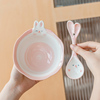卡通兔子陶瓷吃米饭碗，儿童可爱家用釉下彩餐具5英寸女生甜品小碗