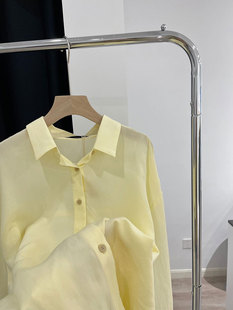 绝绝子巨舒服~黄色小清新宽松衬衫女设计Polo领高端品质衬衣上衣