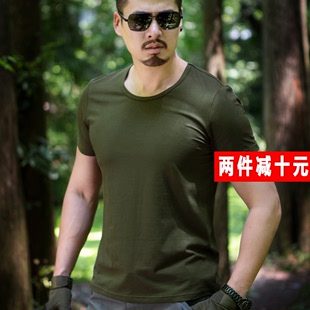 夏季军绿军迷装短袖T恤男圆领半袖纯棉运动体恤定制训练衣服修身