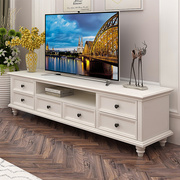 美式实木电视柜组合客厅地柜白色约小户型储物欧家具