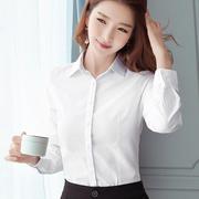 方领白衬衫女长袖工装职业，正装工作服韩版衬衣，打底衫