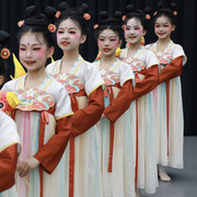 儿童汉服演出服女童胭脂，妆中国风古典舞，表演服汉唐襦裙舞蹈服