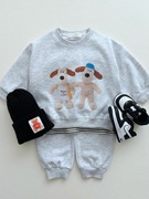 秋冬婴幼儿卫衣套装，男女童韩版休闲小狗长袖，长裤宝宝两件套装