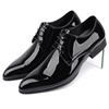 英伦风格正装皮鞋男士尖头系带黑色漆皮商务男鞋日常时尚潮流单鞋