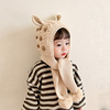 韩版儿童帽子围巾一体帽秋冬季加绒宝宝护耳帽保暖冬天女童毛线帽