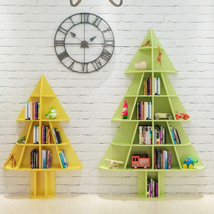 圣诞树书架墙面树形书柜儿童房落地置物架幼儿园墙面绘本架