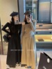 韩版不规则长袖T恤露肩背心拼接连衣裙套装女装秋修身显瘦2023潮