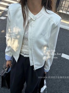 南油欧货2024春hui+高级感刺绣短外套小个子，百搭夹克衫棒球服