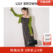 LILY BROWN秋冬款 复古碎花吊带雪纺2件套连衣裙LWFO244089