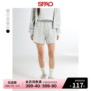 SPAO韩国同款2024年春夏女士休闲松紧腰运动裤短裤SPMTE24G05