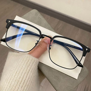 半框眼镜近视男款网上可配度数，防蓝光散光，镜片黑框商务眼睛框镜架