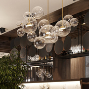 北欧网红后现代简约分子设计师个性，创意米奇泡泡，玻璃餐厅客厅吊灯