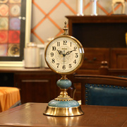 定制钟表欧式台式摆放时钟，复古座钟客厅卧室，摆件美式家用轻奢桌面