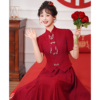 新中式敬酒服2024新娘旗袍，秀禾服婚礼嫁衣红色，结婚订婚礼服女