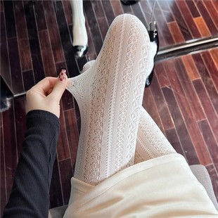 白色连裤袜JK纯欲丝袜子女性感黑丝秋冬超薄长筒蕾丝加绒打底裤