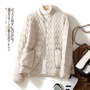 轻薄羽绒棉服女冬季宽松小个子，短款棉衣立领，棒球服外套保暖上衣潮