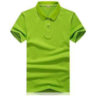 果绿草绿P8007POLO双色丝光衫男女T恤定制团体服夏季短袖绅士植绒