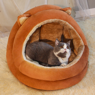 猫窝冬季保暖半封闭式猫床四季通用狗窝小猫屋睡觉的宠物猫咪用品