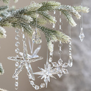 圣诞节装饰品圣诞树挂件场景，氛围布置道具，冰晶雪花五角星挂饰套餐
