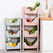 厨房蔬菜置物架多层收纳筐杂物储物架塑料用品菜篮菜筐落地菜架子