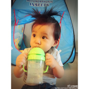 中国台湾宝宝吸管杯带重力球儿童水杯女童水壶幼儿园喝水杯子防漏