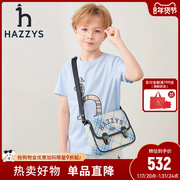 进口同款hazzys哈吉斯(哈吉斯)童装男童单肩包23可调节格子小斜挎包