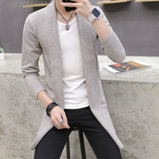秋季薄款男士外套潮流修身型针织衫，衣服秋装毛衣开衫个性韩版线衣