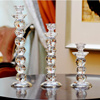 恒诚水晶玻璃蜡烛台 样板房软装 浪漫婚庆婚礼餐桌烛台桌面摆件