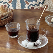 土耳其咖啡杯碟套装玻璃红茶杯欧式阿拉伯下午茶花茶小杯子出口
